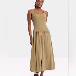 Women's Drop Waist Knit Midi Slip Dress Universal Thread Lightweight Rayon Blend
